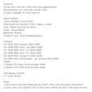 Mini Cooper R50 R52 R53 2002-2006 2PCS Honeycomb Mesh Front Grill Grille