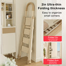 Ladder with Handrails Lightweight Portable Stepladder with Anti-Slip Pedal 4 Step Folding Ladder White 330 lbs Capacity Step Stool for Home Kitchen Office