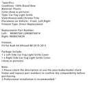 Front Bumper Honeycomb Fog Grille Cover For Audi A4 Allroad B8 2010-2015 Chrome