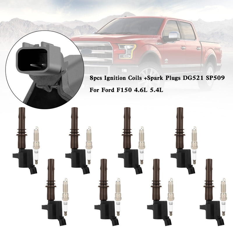 2007-2010 Ford F-150 V8 5.4L 8pcs Ignition Coils +Spark Plugs DG521 SP509 Fedex Express