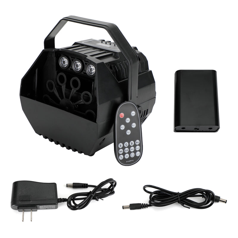 RGB LED Light Automatic Bubble Machine With Remote Control Stage Effect Party