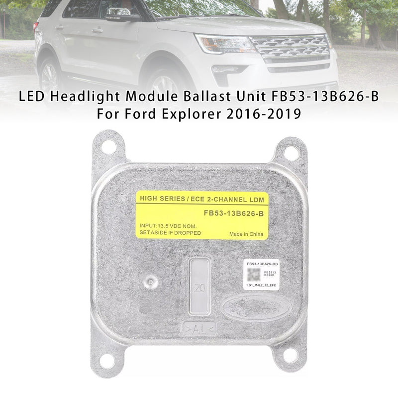 LED Headlight Module Ballast Unit FB53-13B626-B For Ford Explorer 2016-2019