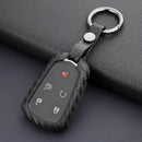 Leather Silicone Car Key Case Cover With Buckle For Cadillac