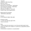 Front Left Side Bumper Grille Fog Light Grill  For VW Golf IV MK4 1998-2004