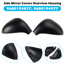 Side Mirror Covers Rearview Housing Matte Black for Peugeot 207 Hatchback