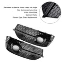 RSQ3 Style Honeycomb Front Fog Light Covers Fit Audi Q3 2013-2015 Gloss Black