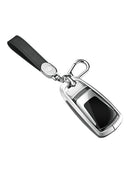 Aluminum Alloy TPU Silvery Car Key Case Cover With Buckle For Audi a6l a4l a3