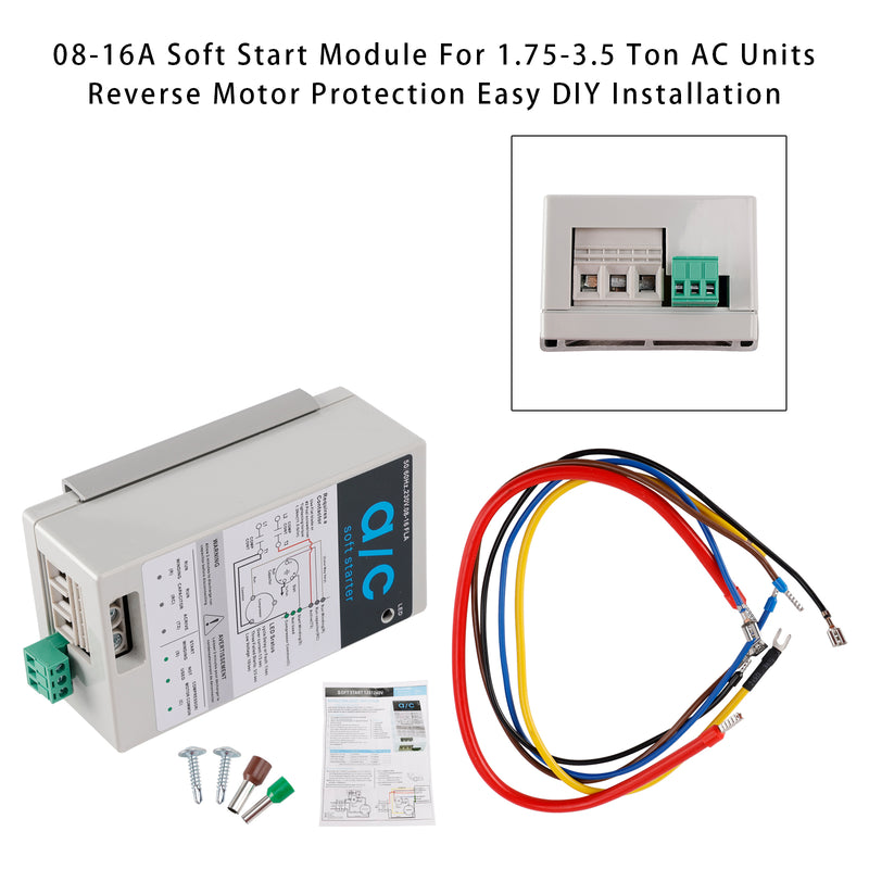 08-16A Soft Start Module For 1.75-3.5 Ton AC Units  Reverse Motor Protection