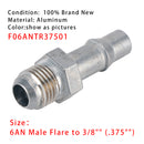 6AN Male Flare to 3/8" (.375") Transmission Cooler Quick Disconnect Adapter