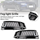 2PCS Fog Light Cover Grille Grill Fit AUDI A4 B9 S-Line S4 2016-2018