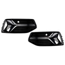 2PCS Front Bumper Fog Light Cover Grille Grill Fit Audi A6 C8 2019-2023