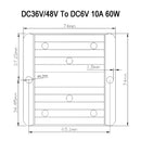 10A Waterproof DC/DC Converter Power Supply Regulator 36V/48V Step Down To 6V
