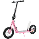 Shock-Absorbing Foldable Commuter Kick Scooter With 12" Large Smooth Rolling Rubber Air Tires Pink/Green/White/Black