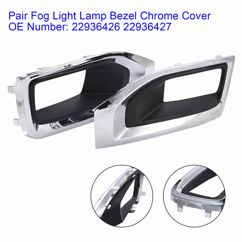 Pair Fog Light Lamp Bezel Chrome Cover 22936426 22936427 For GMC Yukon 2015-20