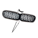 2021-2024 Fit BMW 5 Series G30 G38 Diamond Front Kidney Grill Grille Black
