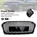 RS5 Style Sport Front Honeycomb Grill Grille Fit Audi A5 S5 B9 2017-2019