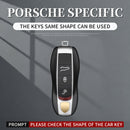 Aluminum Alloy TPU Silvery Car Key Case Cover With Buckle For Porsche Cayenne
