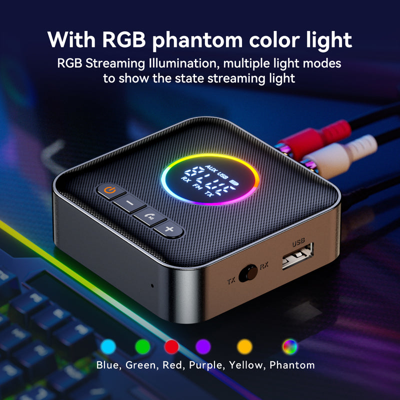 5.4 Bluetooth Receiver Audio Adapter FM Transmitter Lossless U Disk One to Two
