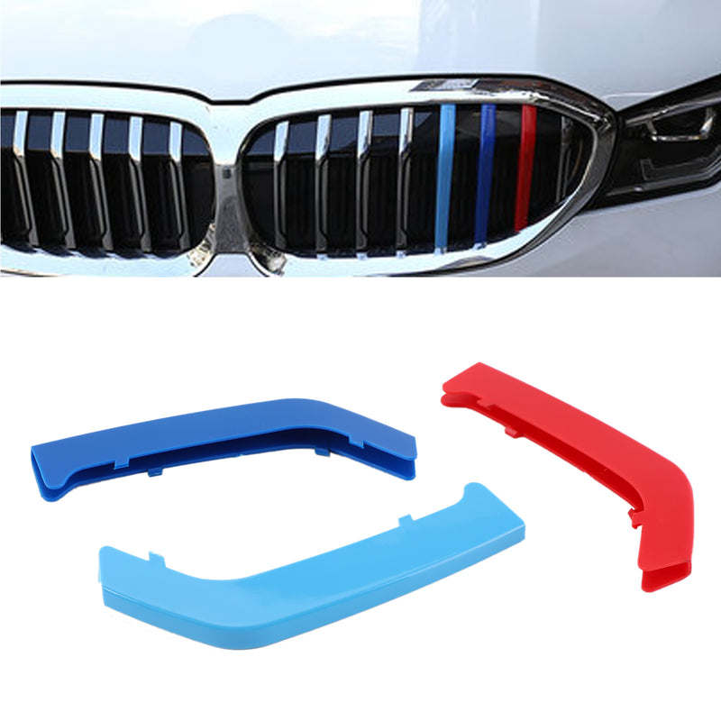 Tri-Colour Front Grille Grill Cover Strips Clip Trim for BMW 3 Series 8 Grilles