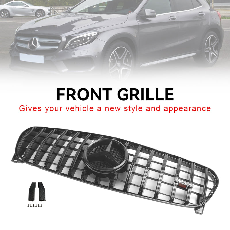 Front Grill Grille Fit Mercedes Benz GLA W156 X156 2017-2019 Facelift Black