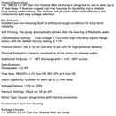 SWS50 1/2 HP Cast Iron Shallow WelJet Pump use in
wells up to 25 ft deep