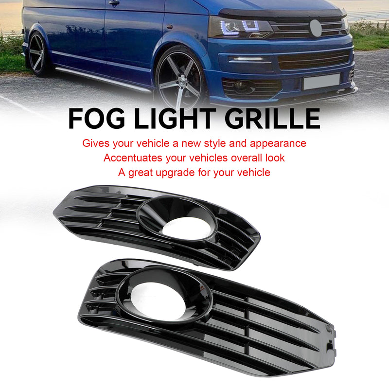 VW T5 T5.1 2010-2015 Gloss Black Fog Lamp Light Cover Insert S-line Grille