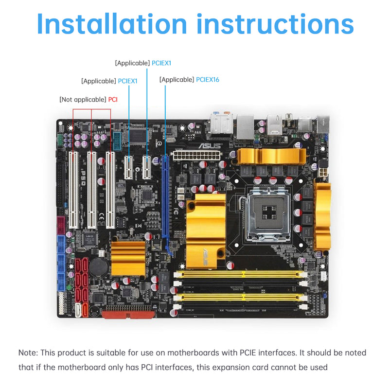 HUB PCIE to USB 2.0 Expansion Card Moschip Adapter Card Large 4PIN Power Supply
