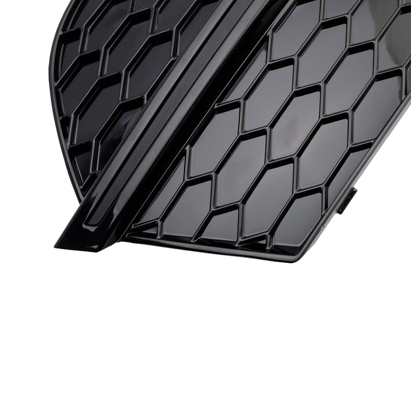 RSQ3 Style Honeycomb Front Fog Light Covers Fit Audi Q3 2013-2015 Gloss Black