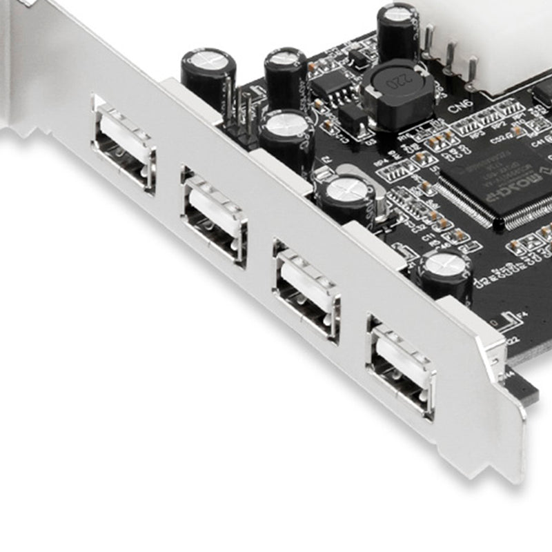 HUB PCIE to USB 2.0 Expansion Card Moschip Adapter Card Large 4PIN Power Supply