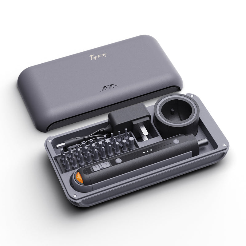 220RPM 38-in-1 Multi-Function 3.6V Electric Screwdriver Set 2000mAh Li-Ion Battery with Charging Base and LED Lighting 4N.m Torque Repair Tool for Electronics Phone Camera Laptop Watch