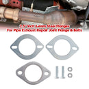 2 Steel Flanges 2.5" Inch 64mm For Pipe Exhaust Repair Joint Flange & Bolts