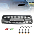 2001-2004 Toyota Sequoia Matte Black Front Bumper Grill Grille With Amber LED Lights