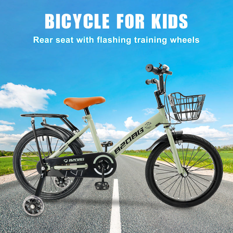 18 inches Kid's Bicycle BMX Child Bike for Ages 7-9 Years with auxiliary wheels