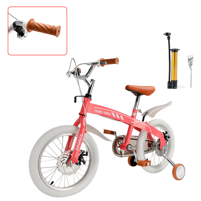16 inches double disc brakes kid's bike children bicycle with auxiliary wheels