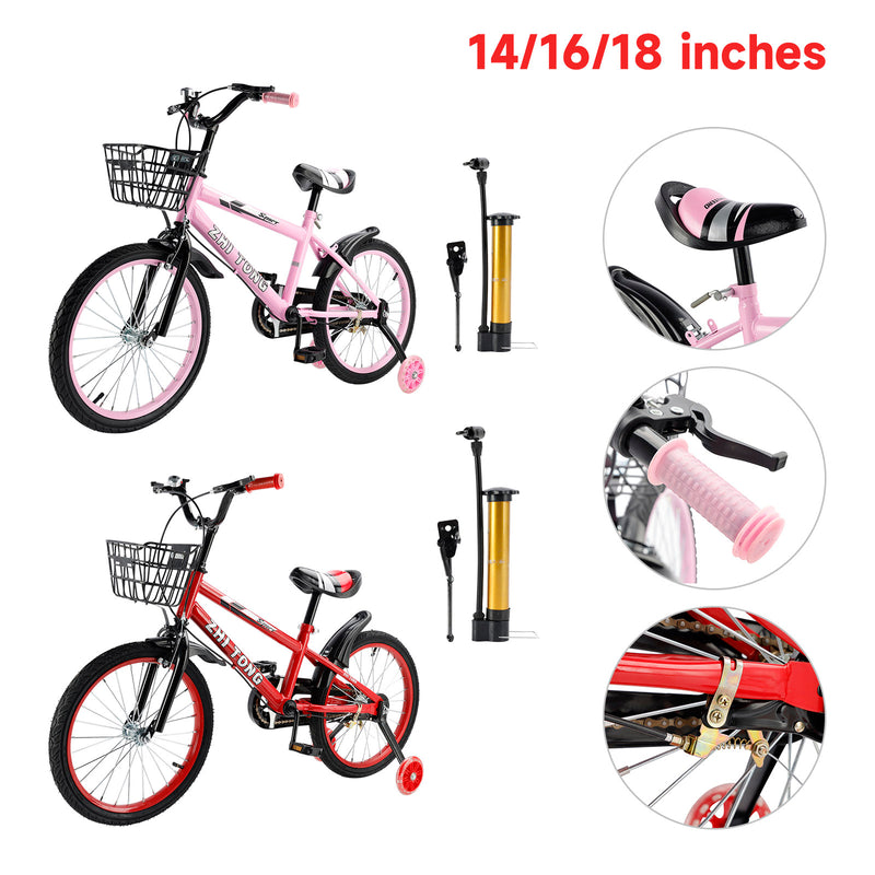 14/16/18 inches Kid's Bike Child Bicycle Boys and Girls with Bottle Cage Holder