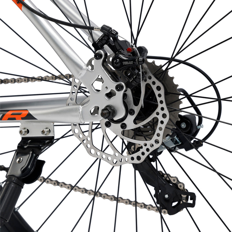 27.5" wheels 27 speed double disc brake mountain bike MTB for adults Silver