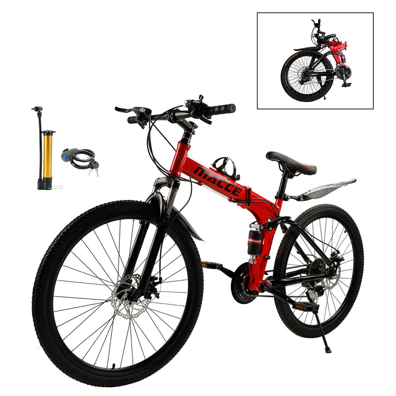 26" wheels 27 speed double disc brake folding mountain bike MTB for adults