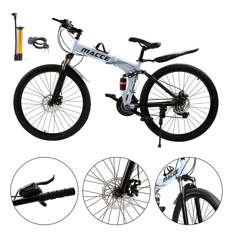 26" wheels 27 speed double disc brake folding mountain bike MTB for adults