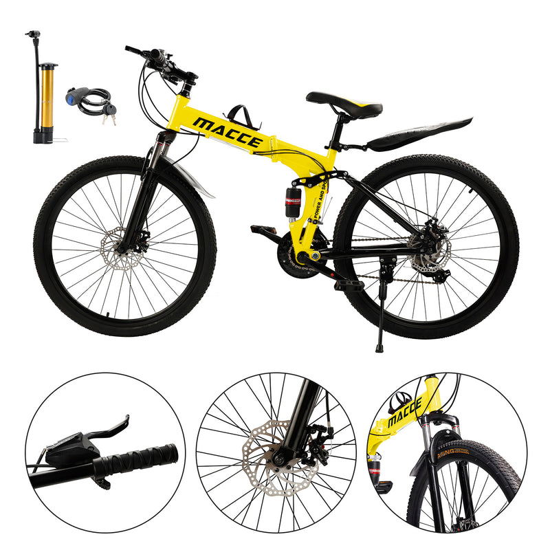 26" wheels 27 speed double disc brake folding mountain bike MTB for adults