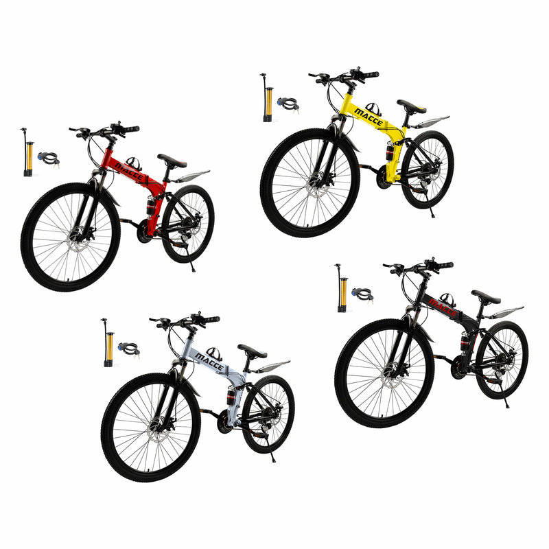 26" wheels 27 speed double disc brake folding mountain bike MTB for adults