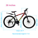 Spoke Wheel 24 Speed Mountain Bicycle Adult Bike MTB w/ fender