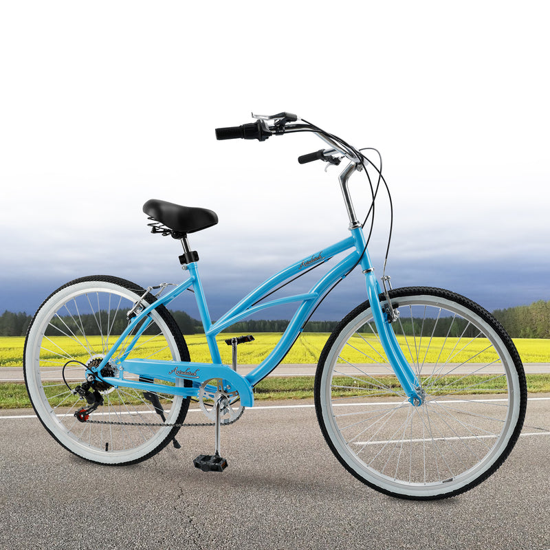 Urban Lady Girl's Bicycle Women's Beach Cruiser Bike 26 Inches 7 Speed