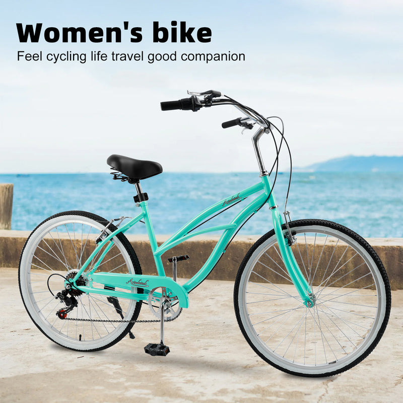 Urban Lady Girl's Bicycle Women's Beach Cruiser Bike 26 Inches 7 Speed