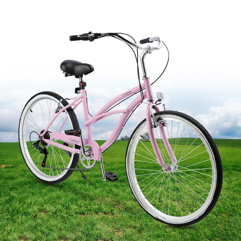 Urban Lady Girl's Bicycle Women's Beach Cruiser Bike 26 Inches 7 Speed