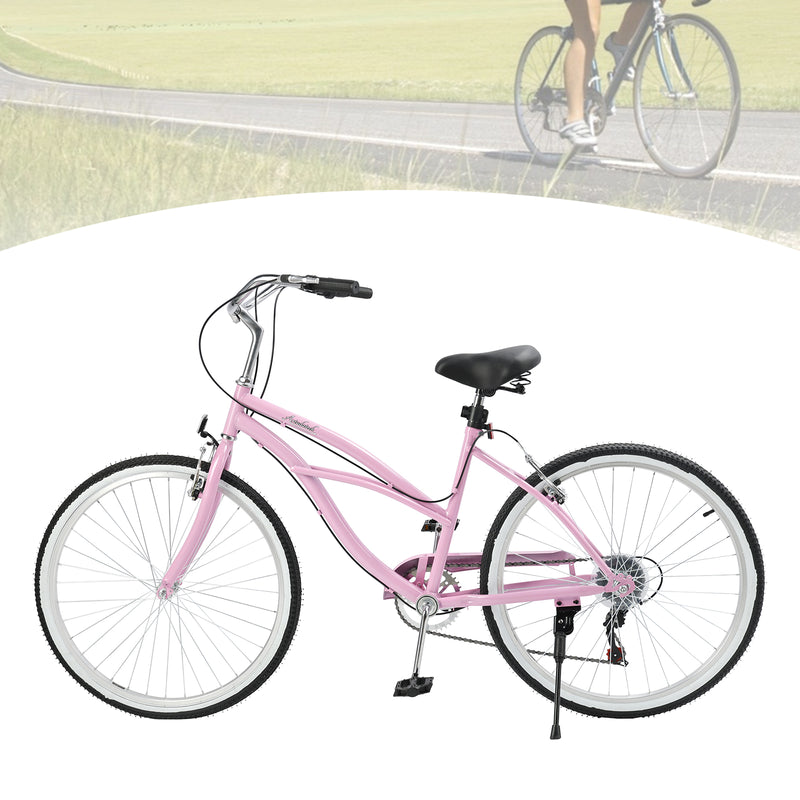 Urban Lady Girl's Bicycle Women's Beach Cruiser Bike 26 Inches 7 Speed