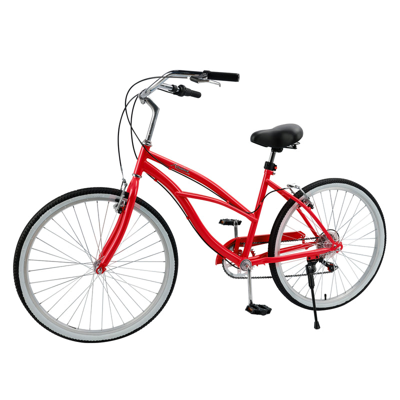 Urban Lady Girl's Bicycle Women's Beach Cruiser Bike 26 Inches 7 Speed