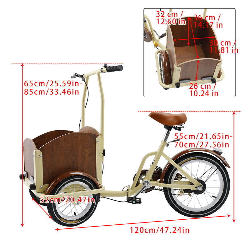 Children/Lady Folding Pet Dog Tricycle Cart Reverse Three-wheel Bike