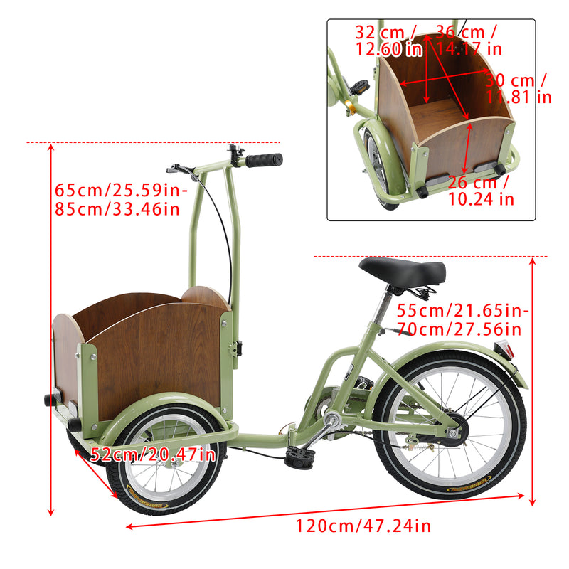 Children/Lady Folding Pet Dog Tricycle Cart Reverse Three-wheel Bike