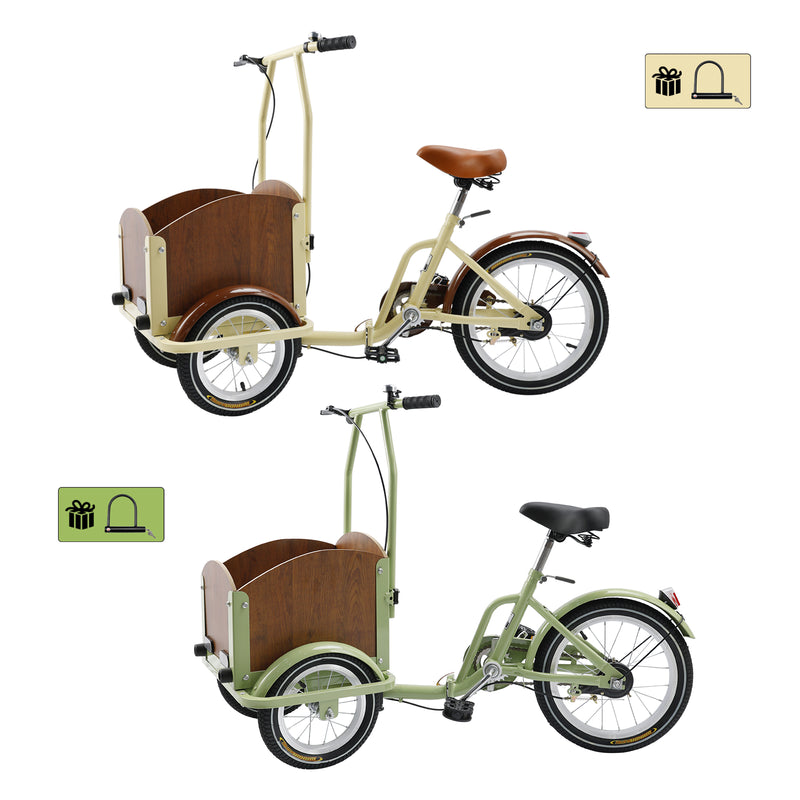 Children/Lady Folding Pet Dog Tricycle Cart Reverse Three-wheel Bike