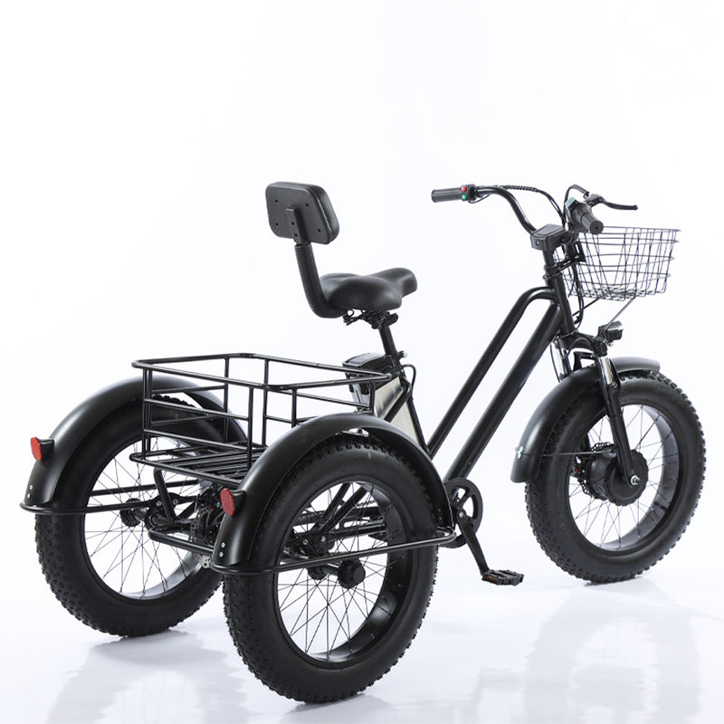 500W 48V 12A Electric Snow Tricycle 3 wheel e-bike Fat Tire Tricycle